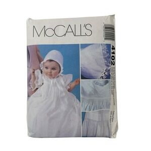 McCall's Pattern - Infants' Christening Gown, Slip, & Bonnet (All Sizes) 4102 UC